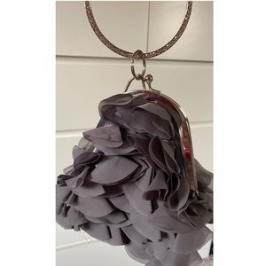 Beautiful, classy, dressy gray fluffy wristlet!